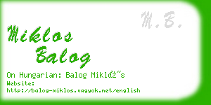 miklos balog business card